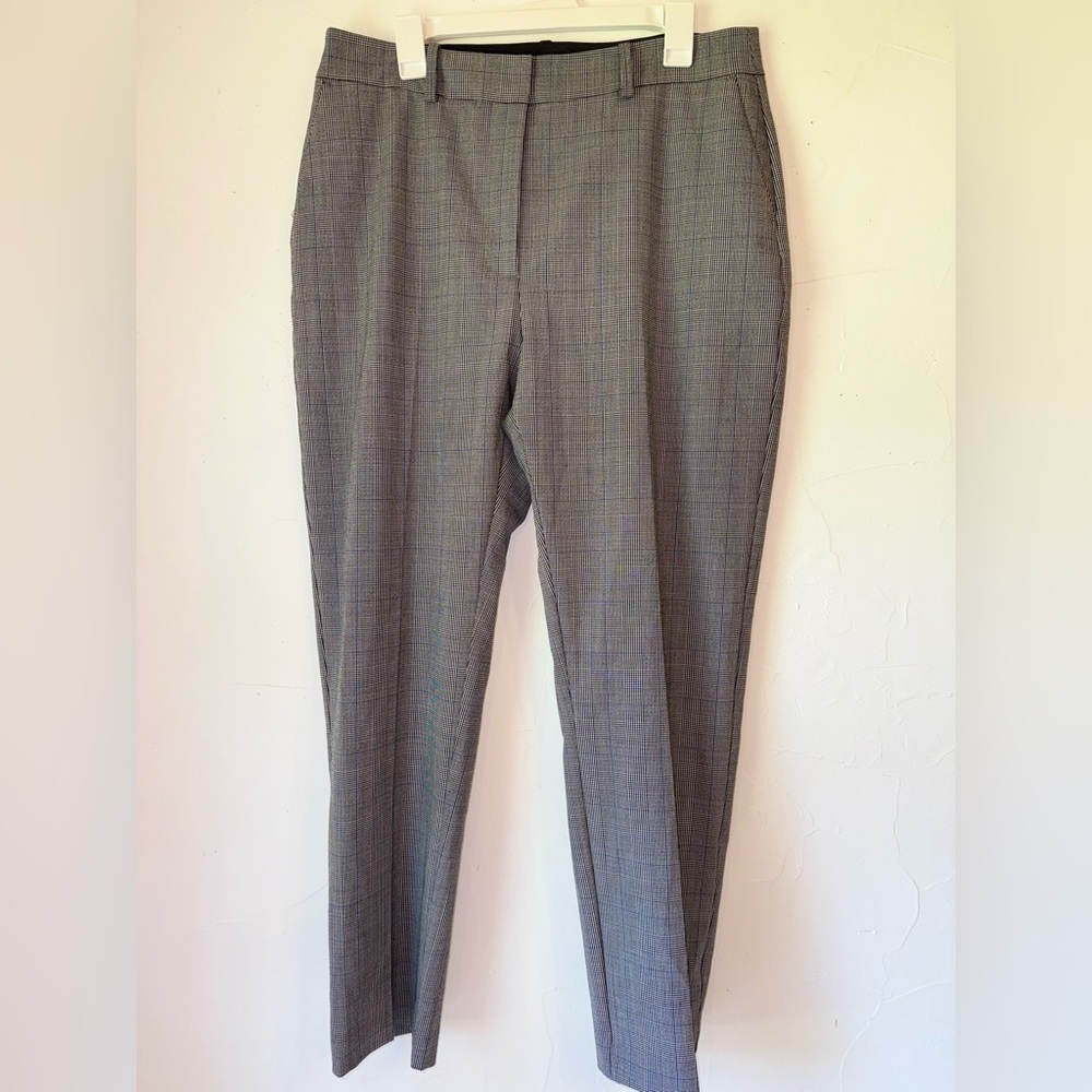 BODEN CLASSIC STYLE FLAT FRINT LONED CAREER PANTS GRAY & BLUE WOMENS SZ 12L